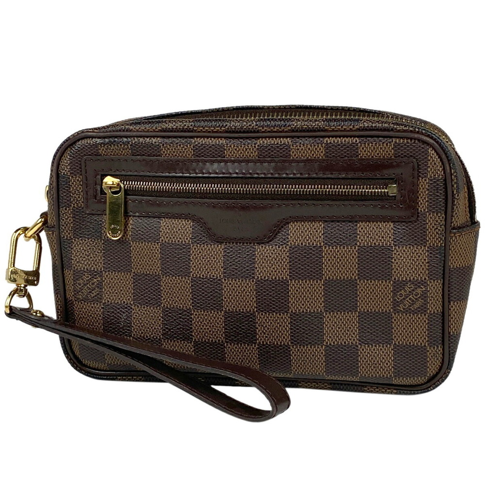 Louis Vuitton Pochette Bi Macao Clutch Shoulder amier Brown